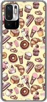 Geschikt voor Xiaomi Redmi Note 10 5G hoesje - Meisje - Eten - Taart - Patronen - Girl - Kids - Kinderen - Meiden - Siliconen Telefoonhoesje