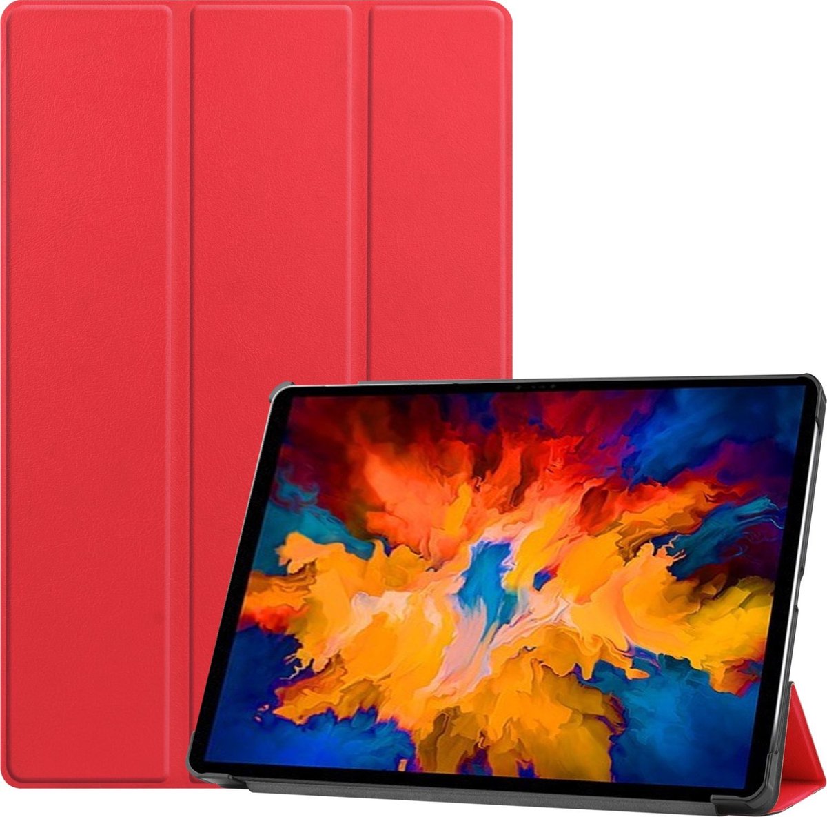 Mobigear Tablethoes geschikt voor Lenovo Tab P11 Pro Gen 1 Hoes | Mobigear Tri-Fold Bookcase - Rood