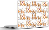 Laptop sticker - 17.3 inch - Hond - Hart - Patronen - Jongen - 40x30cm - Laptopstickers - Laptop skin - Cover