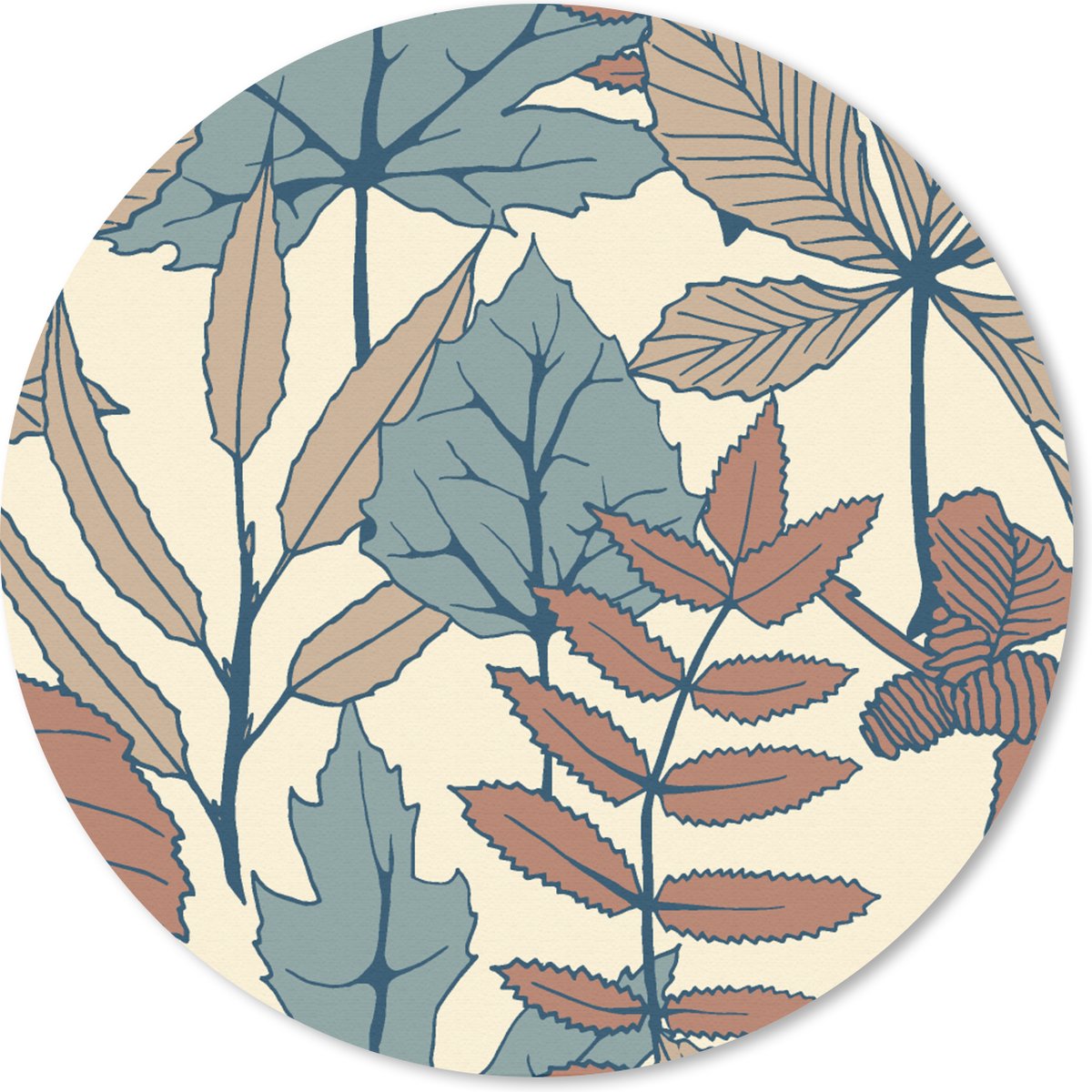 Muismat rond 50x50 cm - Mousepad Herfst - Patronen - Bladeren - Ronde muismatten