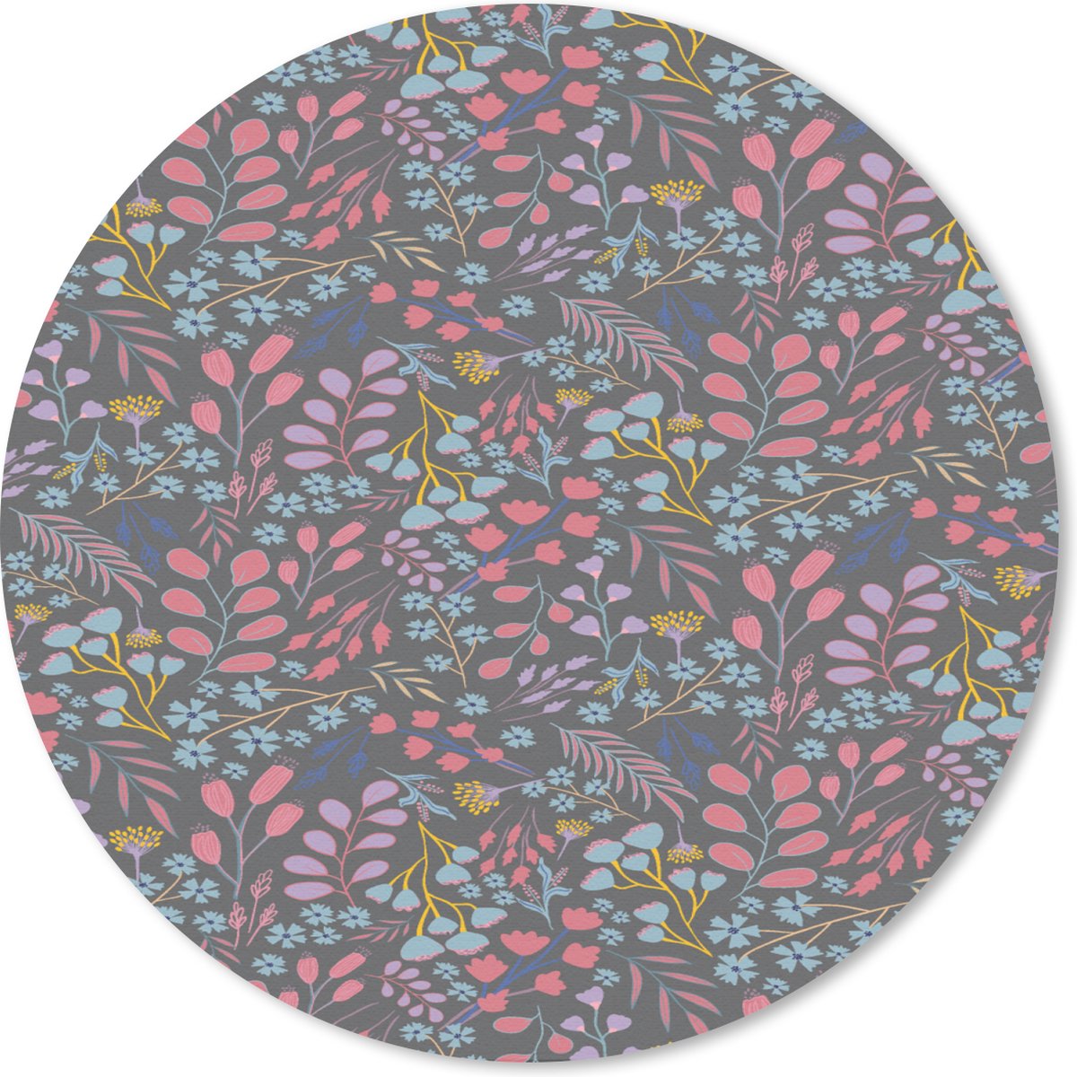 Muismat rond 50x50 cm - Mousepad Bloemen - Pastel - Design - Natuur - Ronde muismatten