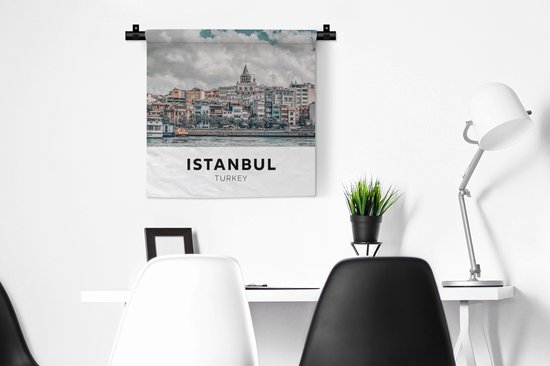 Wandkleed - Wanddoek - Istanbul - Turkije - Huis - 60x60 cm - Wandtapijt