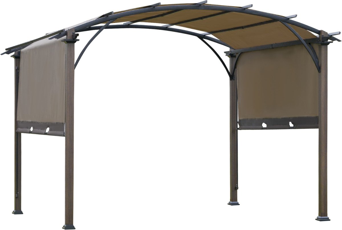 Outsunny Paviljoen pergola met verstelbaar stoffen dak uv +50 waterbestendig textileen staal 84C-243V01