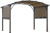 Pergola pavillon Outsunny avec toit en toile orientable uv +50 acier textilène résistant à l'eau 84C-243V01