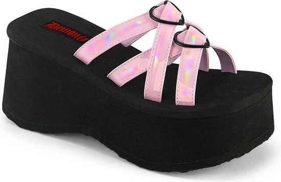 DemoniaCult - FUNN-15 Slippers - US 9 - 39 Shoes - Roze
