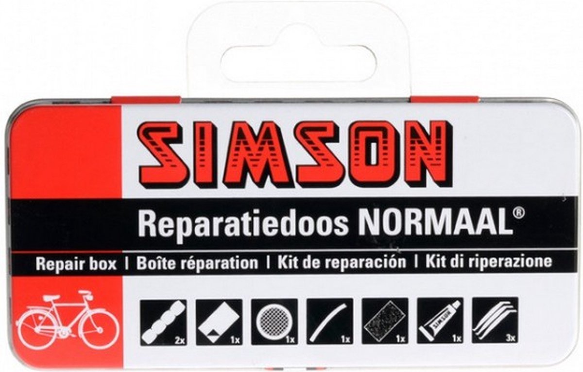 reparatiedoos Normaal 8 x 6 cm aluminium rood 10-delig