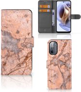 Portefeuille Book Case Motorola Moto G31 | Coque Téléphone G41 Marbre Oranje