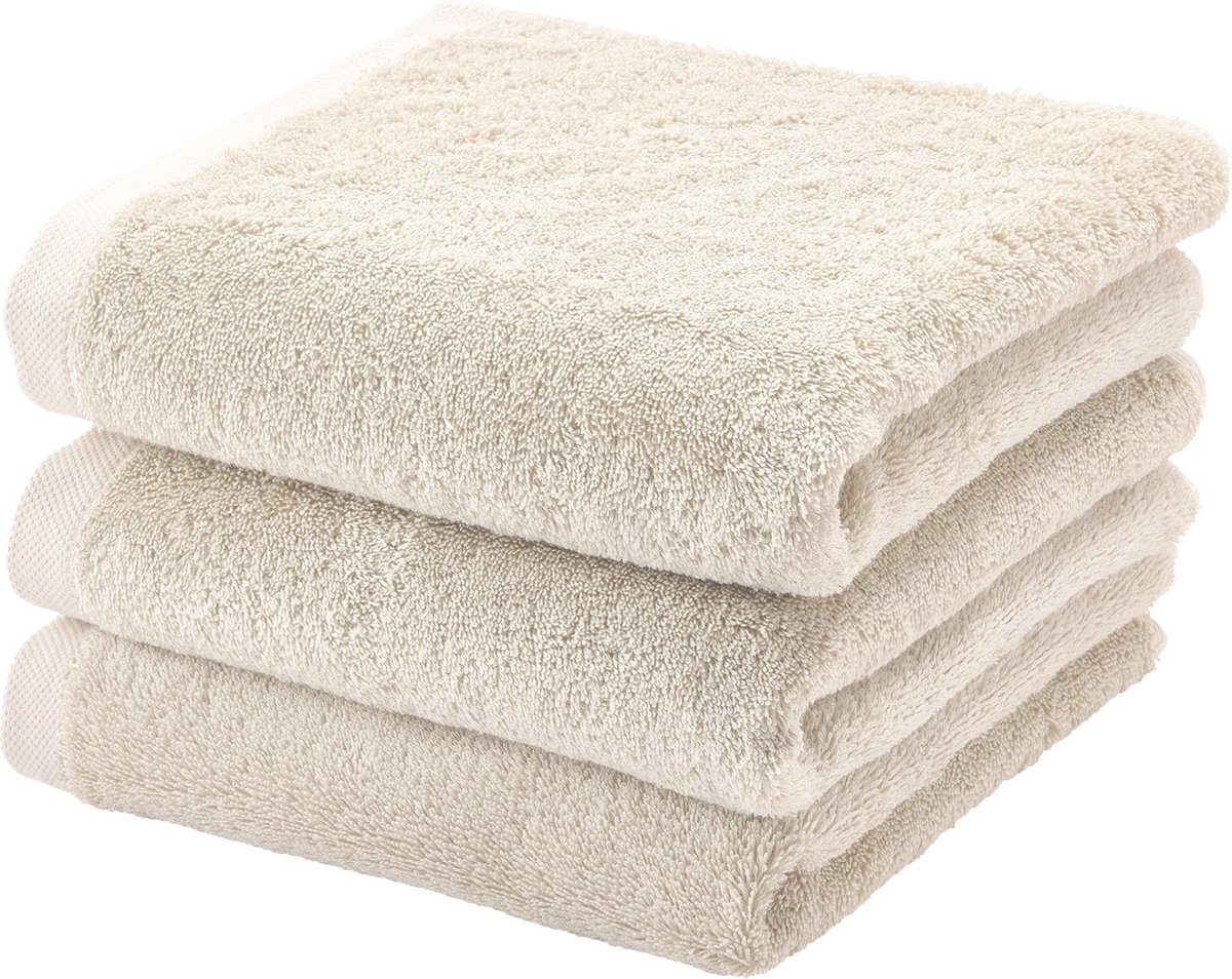 Aquanova handdoek London - 55x100 cm - Set van 3 - Birch