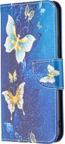 Goud blauw vinder book case hoesje Telefoonhoesje geschikt voor Samsung Galaxy A53