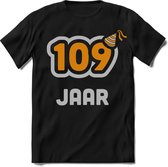 109 Jaar Feest kado T-Shirt Heren / Dames - Perfect Verjaardag Cadeau Shirt - Goud / Zilver - Maat M