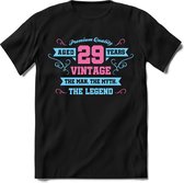 29 Jaar Legend - Feest kado T-Shirt Heren / Dames - Licht Blauw / Licht Roze - Perfect Verjaardag Cadeau Shirt - grappige Spreuken, Zinnen en Teksten. Maat XL
