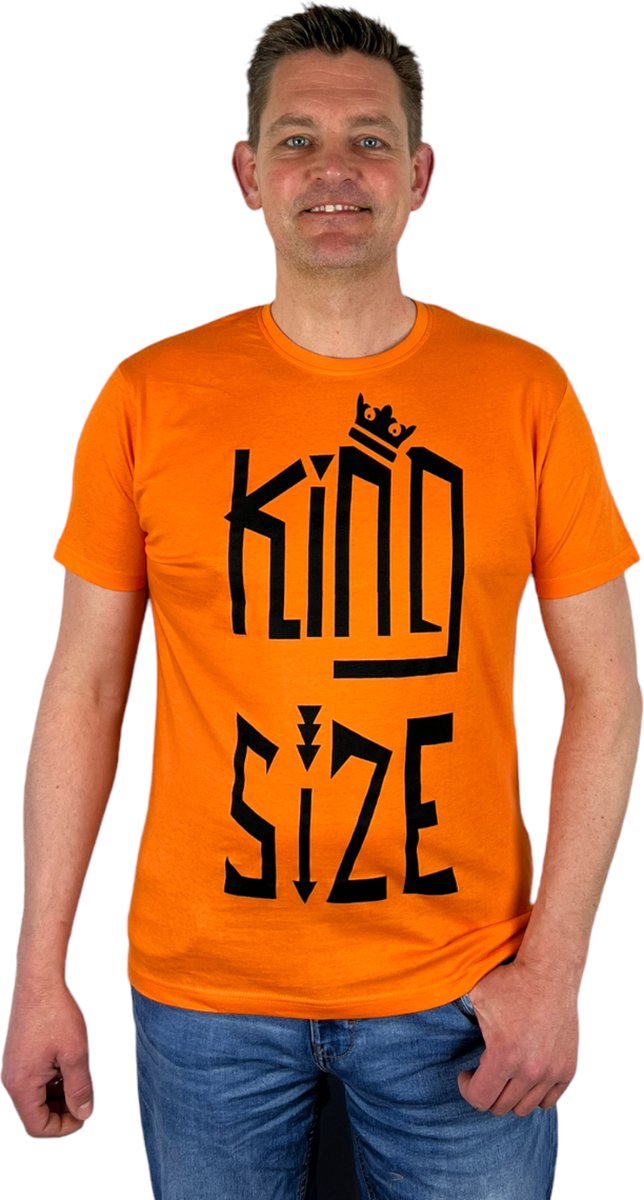 Oranje Heren T-Shirt - King Size - Voor Koningsdag - Holland - Formule 1 - EK/WK Voetbal - Maat XL