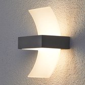 Lucande - LED wandlamp buiten - 96 lichts - aluminium, polycarbonaat - H: 27.5 cm - grafietgrijs, wit - Inclusief lichtbronnen