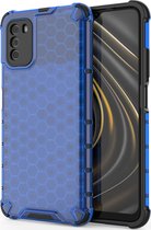 Mobigear Hoesje geschikt voor POCO M3 Telefoonhoesje Hardcase | Mobigear Honeycomb Backcover Shockproof | Schokbestendig M3 Telefoonhoesje | Anti Shock Proof - Blauw