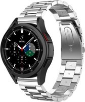 Stalen bandje zilver - Geschikt voor de Samsung Galaxy Watch 5 Pro & Watch 5 / Samsung Galaxy Watch 4 Classic & Watch 4 - alle varianten - Metalen bandje RVS staal kleur - Roestvri