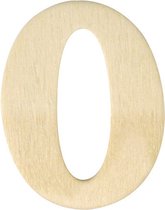 Houten cijfer 4 cm 0