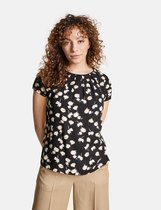 TAIFUN Dames Blouse met korte mouwen met bloemetjesprint EcoVero