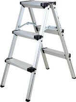 Luxiqo® Opvouwbare Ladder – Multifunctionele Ladder – Huishoudtrap – Keukentrap – Inklapbaar – Aluminium – 38 x 57 x 74 cm – Laadvermogen van 150 kg