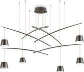 Ideal Lux Fish - Hanglamp Modern - Zwart - H:253cm   - Universeel - Voor Binnen - Metaal - Hanglampen -  Woonkamer -  Slaapkamer - Eetkamer