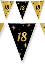 4x stuks leeftijd verjaardag feest vlaggetjes 18 jaar geworden zwart/goud 10 meter