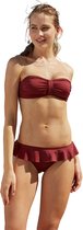 No Gossip Bandeau bikiniset met Franje en borstkussen Met schouderband BORDEAUX 36