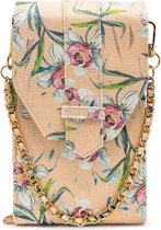 MŌSZ Dames Telefoontasje / Crossbody / Phonebag - Leer - Pink Floral