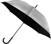 paraplu automatisch 103 cm polyester zilver/zwart