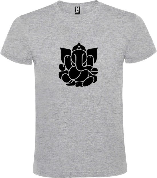 T-shirt Grijs avec imprimé de l'imprimé "holy Elephant Ganesha" Zwart taille XXXXL