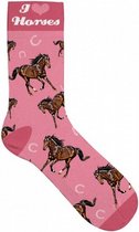 sokken Paard polyester roze maat 37-42