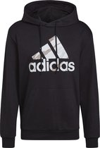 Adidas essentials french terry camo-print hoodie in de kleur zwart.