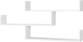 Wandrek - Wandplank - Met 3 planken - Spaanplaat - Wit - Afmeting (LxBxH) 119 x 18 x 55 cm