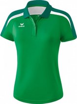 poloshirt Liga 2.0 dames polyester groen/wit maat 38