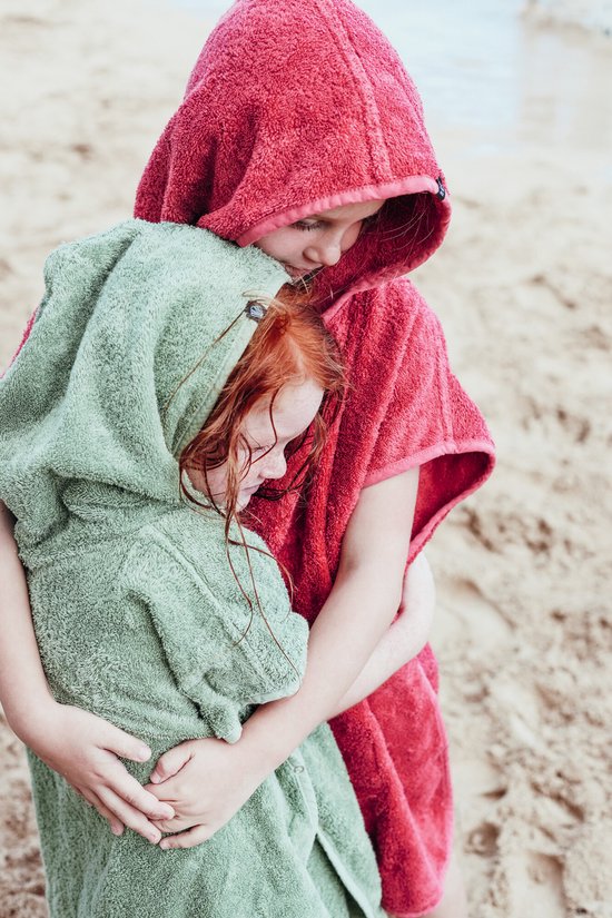 Beach & Bandits - Strandponcho voor kinderen - Garnet - Rood - maat Onesize van Merkloos — afbeelding 4