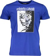 Roberto Cavalli T-shirt Blauw L Heren