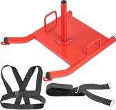 Fitness - Gewicht Slee – Power Sled – Power Sled Fitness Workout Harness – Rood - Flanner®
