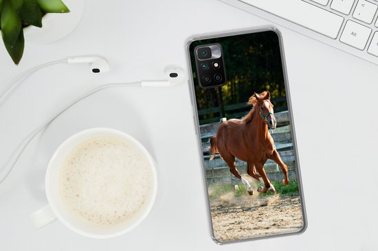 Coque Xiaomi Redmi 10 - Cheval - Lumière - Sable - Coque de téléphone en Siliconen