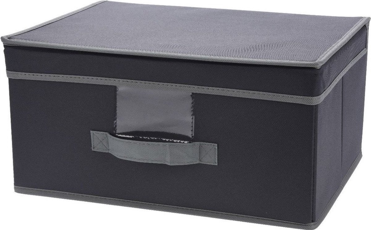 Grijze opbergdoos/opbergbox 39 cm - Opbergen - opbergmanden voor kledingkast