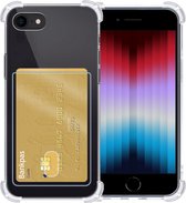 iPhone SE 2022 Hoesje Met Pasjeshouder - iPhone SE 2022 Pasjeshouder Card Case Transparant - iPhone SE 2022 Shock Case Pashouder - Transparant