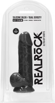 Silicone Dildo With Balls - Black - 21,6 cm - Realistic Dildos black