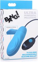 7X Pulsing Rechargeable Silicone Bullet - Blue - Bullets & Mini Vibrators blue