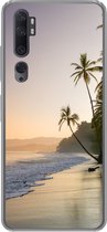 Geschikt voor Xiaomi Mi Note 10 Pro hoesje - Strand - Zee - Palmboom - Siliconen Telefoonhoesje