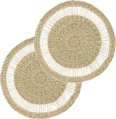 Set van 10x stuks placemats zeegras naturel - 38 cm - Onderleggers