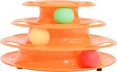 PawHut Kattenspeeloren rotonde met ballen speelgoed ballenbaan 3 niveaus 2 kleuren D30-178