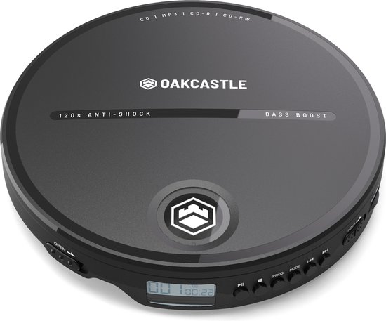 Oakcastle CD10 Draagbare CD Speler - Tot 7 uur - Inc. Bedrade Oortelefoon - AUX-aansluiting - Zwart — afbeelding 4