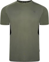 Het Dare2B Peerless II T-shirt met korte mouwen - heren - Q-Wic Plus - lichtgewicht - Vaalgroen