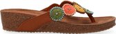 Lazamani  - TEENSLIPPER WEDGE - GREEN MULTI - 41