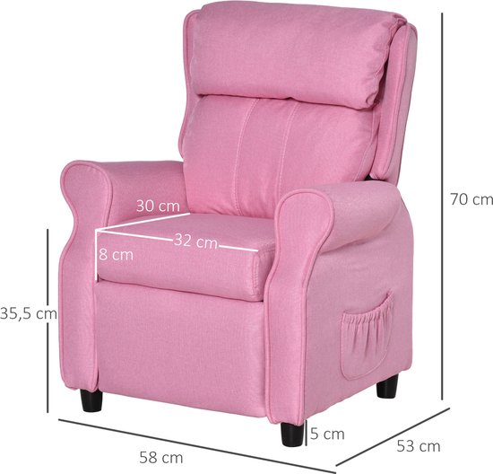 HOMCOM Fauteuil pour enfant canapé pour enfant canapé-lit réglable avec repose-pieds 310-052