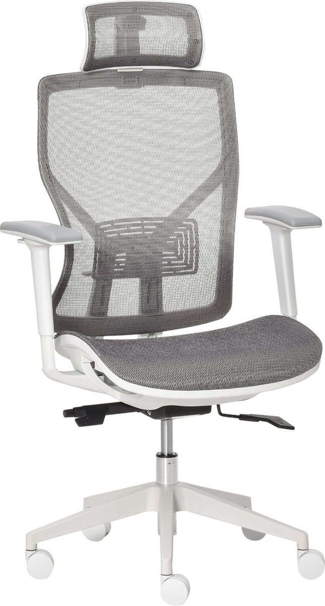 Vinsetto Bureaustoel In hoogte verstelbare bureaustoel met 3D-armleuning 3 niveaus mesh grijs 921-435