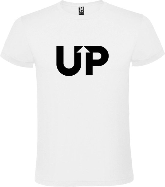 Wit T-shirt ‘UP’ Zwart Maat S