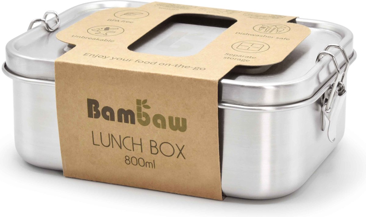Boîte à goûter en inox carrée - lunch box sans plastique - Pulito